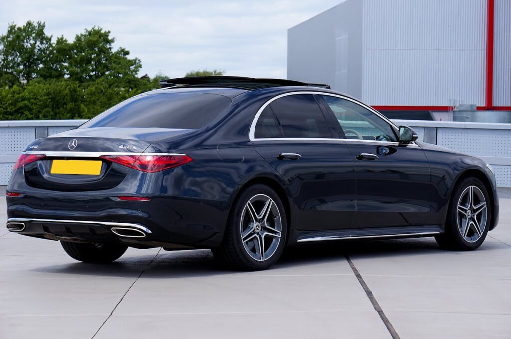 Black Mercedes sedan with professionally tinted windows